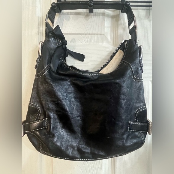 Michael kor Black Leather shoulder Bag vintage - Picture 3 of 13